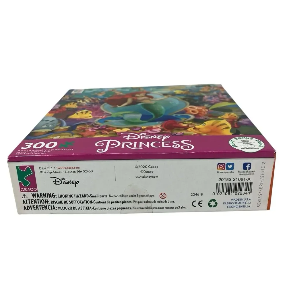 Ceaco Disney Princess Ariel 300 Piece Puzzle Oversized Pieces Little Mermaid New